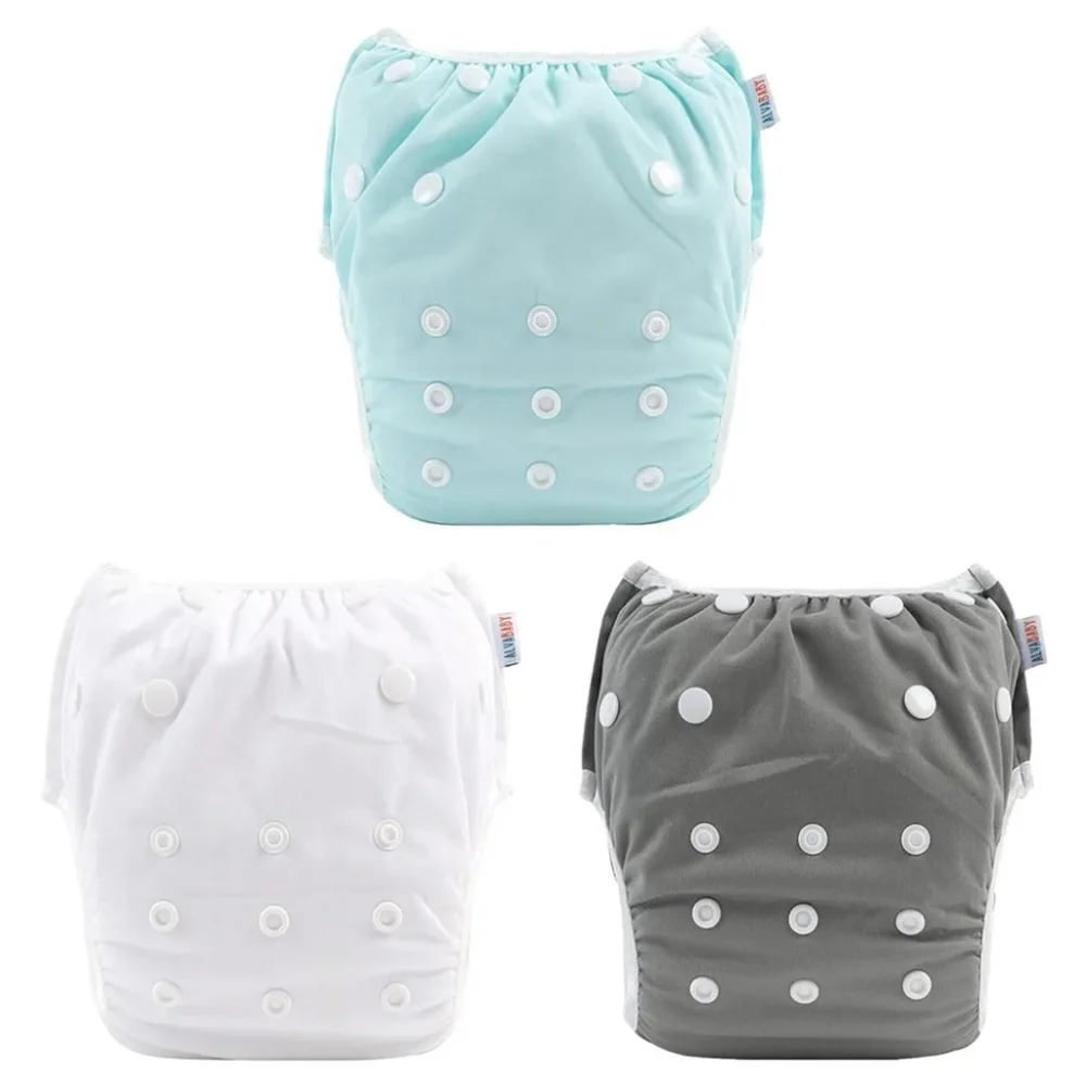 ALVA Baby Baby - Baby swim diapers, 3 pieces, reusable, washable and adjustable